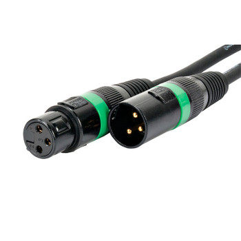 Elation AC3PDMX15 - 15 Ft 3-Pin DMX Cable - Green Color Rings