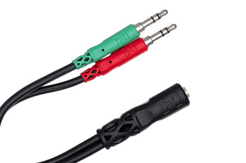 Hosa YMM-107 Headset/Mic Breakout Cable - 3.5 mm TRRSF to Dual 3.5 mm TRS Hosa YMM-107 Headset/Mic Breakout Cable - 3.5 mm TRRSF to Dual 3.5 mm TRS