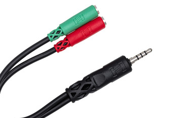 Hosa YMM-108 Headset/Mic Breakout Cable, 3.5 mm TRRS to Dual 3.5 mm TRSF Hosa YMM-108 Headset/Mic Breakout Cable, 3.5 mm TRRS to Dual 3.5 mm TRSF