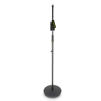 GRAVITY Short Microphone Stand with Round Base and 2-Point Adjustment Telescoping Boom GRAVITY Short Microphone Stand with Round Base and 2-Point Adjustment Telescoping Boom