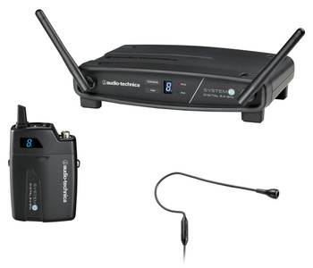 Audio-Technica System-10 ATW-R1100 Receiver, ATW-T1001 UniPak Transmitter System & PRO 92cW Headworn Mic Audio-Technica System-10 ATW-R1100 Receiver, ATW-T1001 UniPak Transmitter System & PRO 92cW Headworn Mic