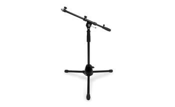 K&M 21075 Microphone Stand with Telescoping Boom Arm - Black