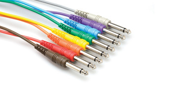 Hosa CP-800 Unbalanced Patch Cables (8 pc.) 1/4 in TS to Same Hosa CP-800 Unbalanced Patch Cables (8 pc.) 1/4 in TS to Same