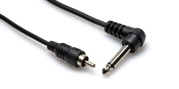 Hosa Unbalanced Interconnect Right-angle 1/4 in TS to RCA Hosa Unbalanced Interconnect Right-angle 1/4 in TS to RCA