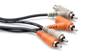 Hosa Stereo Interconnect Dual RCA to Dual Piggyback RCA Hosa Stereo Interconnect Dual RCA to Dual Piggyback RCA