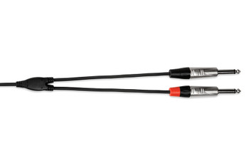 Hosa Pro Stereo Breakout - REAN 3.5 mm TRS to Dual 1/4 in TS Hosa Pro Stereo Breakout - REAN 3.5 mm TRS to Dual 1/4 in TS