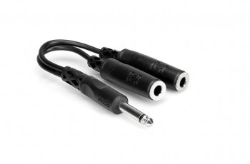 Hosa YPP-111 Y Cable 1/4 in TS to Dual 1/4 in TSF Hosa YPP-111 Y Cable 1/4 in TS to Dual 1/4 in TSF