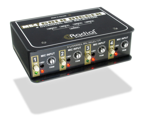 Radial Engineering Gold Digger 4-Channel Microphone Selector