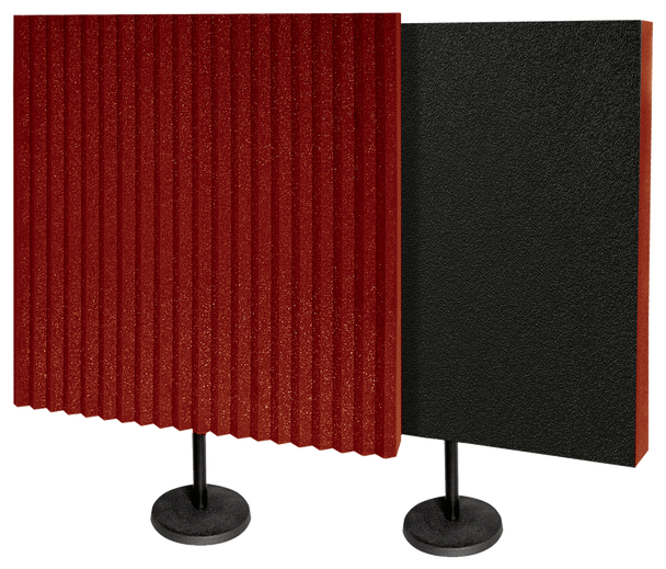 Auralex 2x 3" x 24" x 24" DeskMAX Panels, 2x Desk Stands, Burgundy