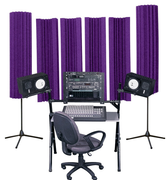 Auralex 2 Sunburst 360s, 4 Concave pieces, Purple +2 Stands