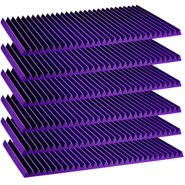 Auralex 6x 4" x 24" x 48" Studiofoam Wedge Panels, Purple