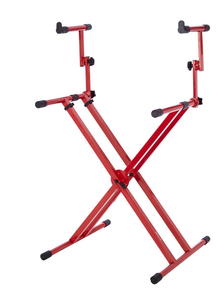 Gator GFW-KEY-5100XRED 2 Tier X Style Keyboard Stand; Red