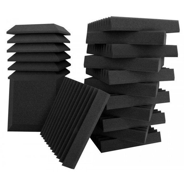 Ultimate Acoustics Studio Bundle II - 24-pc Acoustic Foam Wall Panel Kit