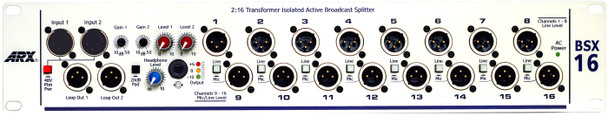 ARX BSX 16 1 or 2 in, 16 out Transformer Isolated Active Broadcast Splitter