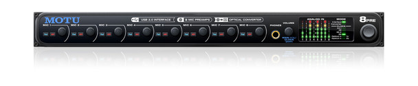 MOTU 8pre USB 16x12 USB2 Audio Interface for Mac and PC with 8 INS