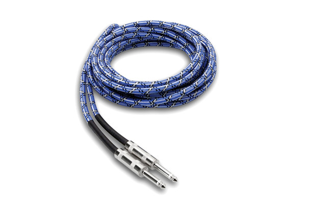 Hosa 3GT-18 Cloth Guitar Cable - Hosa Connector Straight to Same