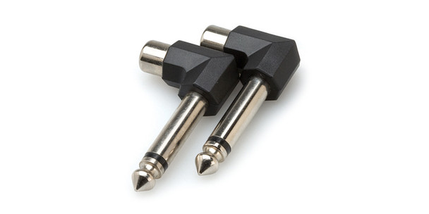 Hosa GPR-123 Right-angle Adaptors RCA to 1/4 in TS 2pc.