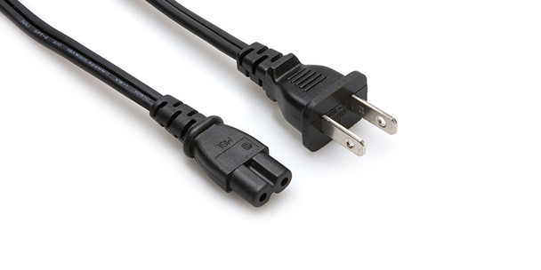 Hosa PWP-426  Power Cord IEC C7 to NEMA 1-15P (8 ft.)