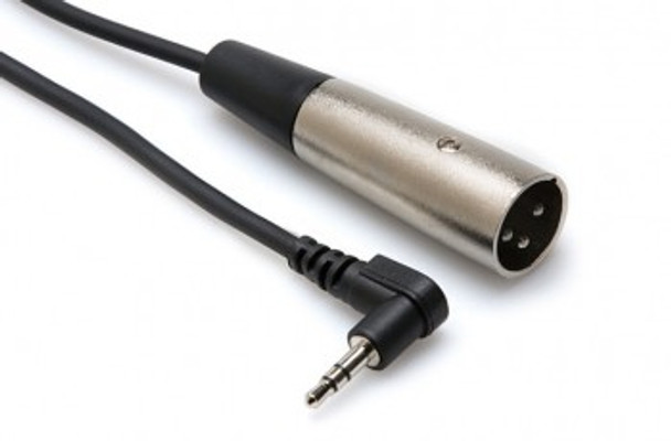 Hosa Microphone Cable, Right-angle 3.5 mm TRS to XLR3M