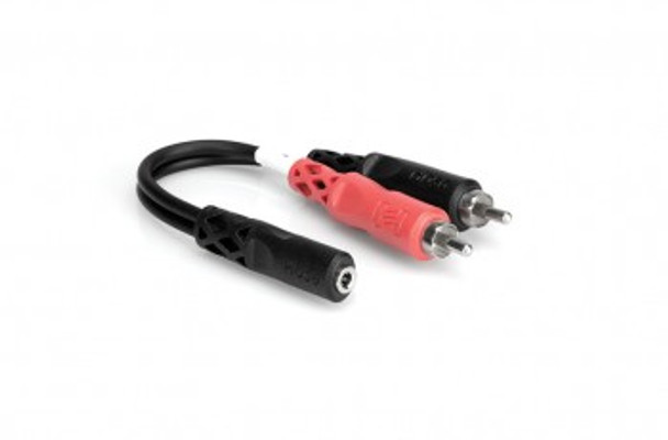 Hosa YMR-197 Stereo Breakout 3.5 mm TRSF to Dual RCA
