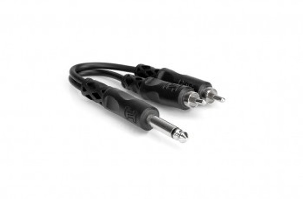 Hosa YPR-124 Y Cable 1/4 in TS to Dual RCA