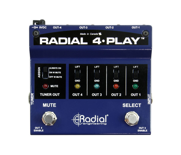 Radial Engineering 4-Play™ Multi-Output DI Box - Top View