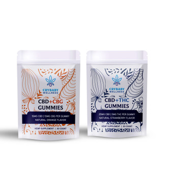 Daytime and Nighttime gummies 2 pack made with organic, full spectrum cannabinoids  specially formulated for day (stress, focus) and night (relaxation, sleep).