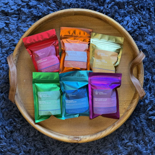 the ultimate way to unwind with our Bath Soak Assortment Gift Set, a curated collection of all six of Urban Apothecary’s signature wellness soaks. the ultimate way to unwind with our Bath Soak Assortment Gift Set, a curated collection of all six of Urban Apothecary’s signature wellness soaks.