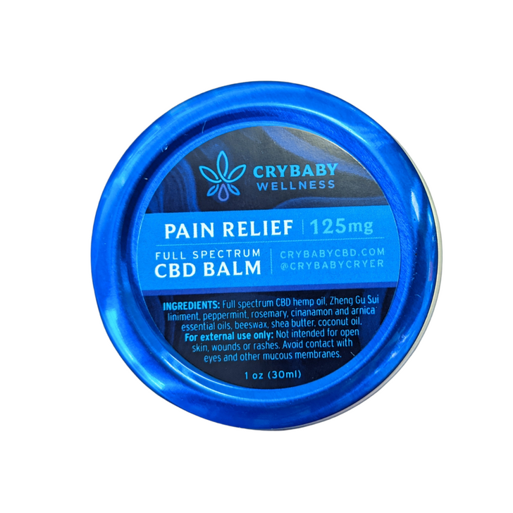 CryBaby's Pain Relief Balm contains concentrated relief in a convenient, travel friendly tin with a screw top.