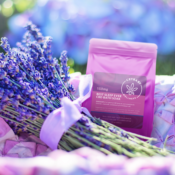 Made with full spectrum CBD oil, pink Himalayan salt, and pure essential oils. These all natural ingredients work together to ease muscle stiffness and pain, reduce inflammation, and help to restore your body’s mineral composition. Best Sleep Ever blend contains lavender and other pure essential oils to help with deep relaxation and sleep.