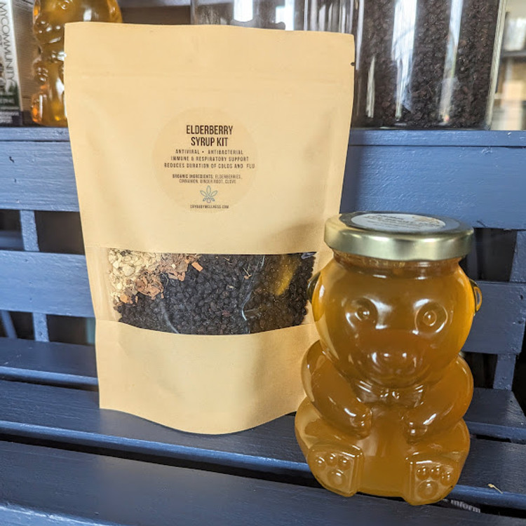 A natural way to boost your immune system and stay healthy year-round. Our Elderberry Syrup Kit is made with organic elderberries, cinnamon, ginger and cloves. Pair with our CBD infused honey for extra benefit and ease.