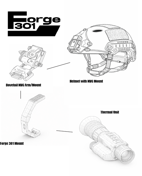 Forge 301 Hydra Helmet Arm V2 – Right Eye