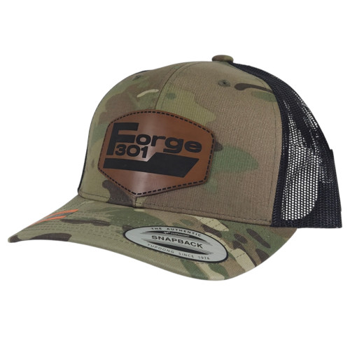 Forge 301 Leather Patch Trucker Hat – Yupoong Classic Snapback