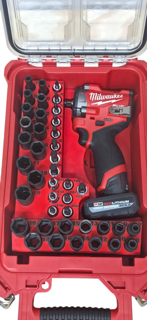 Milwaukee Packout Insert for M12 FUEL 3/8" Stubby 2562-20 + ICON Metric Socket Sets