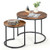 Set of 2 Modern Round Stacking Nesting Coffee Tables for Living Room-Rustic Brown - Color: Rustic B D681-JV10236CF