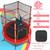 55 Inch Kids Recreational Trampoline Bouncing Jumping Mat with Enclosure Net-Red - Color: Red D681-TW10052RE