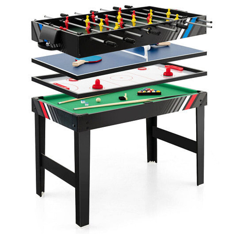 4-in-1 Multi Game Table with Pool Billiards D681-UY10054
