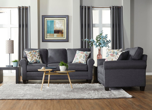 3700 Sofa & Loveseat Set: Jitterbug Gray