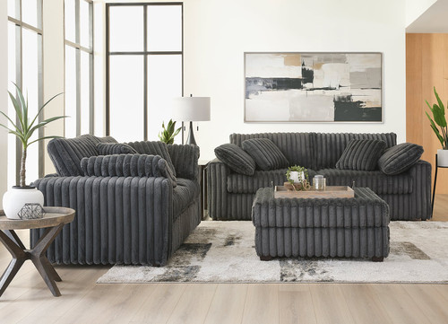 24550 Sofa & Loveseat: Mondo Charcoal