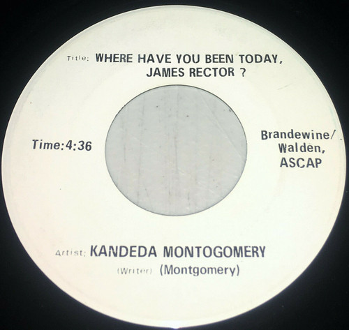 Kandeda Montgomery-Where Have You Been Today, James Rector 1-Sided PROMO 45 Hear