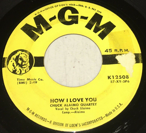 Chuck Alaimo Quartet-"How I Love You/Local 66" 1958 Original Doo-Wop 45 HEAR! 