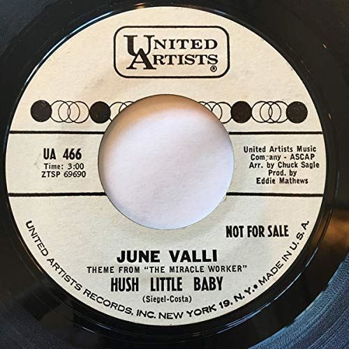 June Valli-"Hush Little Baby (Theme From The Miracle Worker)" 1962 WL-PROMO 45! 