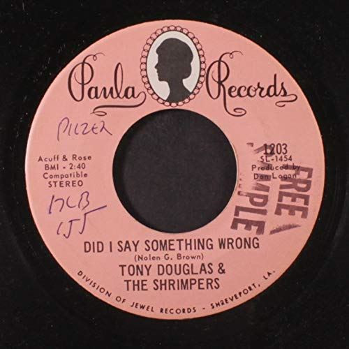 DID I SAY SOMETHING WRONG/IN THE TIME IT TAKES TO LEAVE/45/7" TONY DOUGLAS & SHR