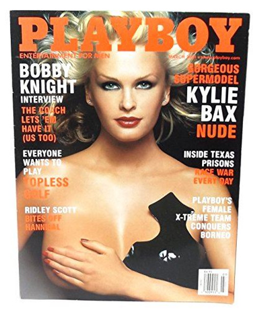 Playboy Magazine, March 2001 VINTAGE KYLIE BAX TOPLESS GOLF