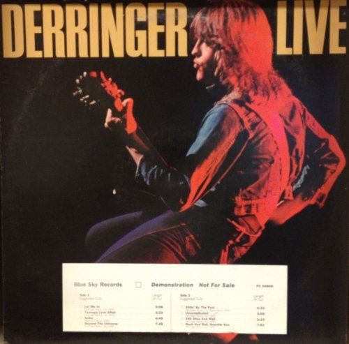 Rick Derringer-"Derringer Live" 1977 Original LP NO BARCODE