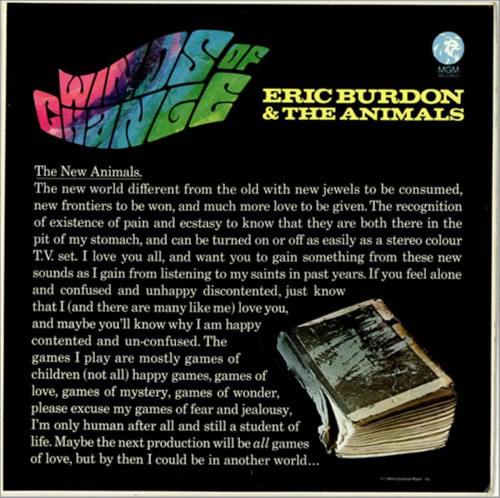 Eric Burdon & The Animals-"Winds of Change" 1967 Original LP PSYCH Waddell Press
