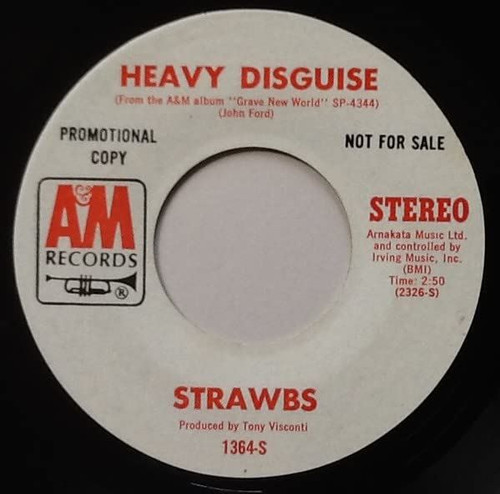 Strawbs-"Heavy Disguise/Benedictus" 1973 WHITE-LABEL PROMO 45rpm STEREO