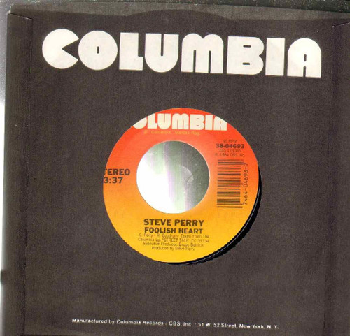 Steve Perry-"Foolish Heart/It's Only Love" 1984 Original 45rpm JOURNEY