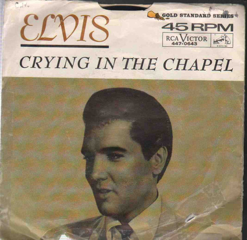 Elvis Presley-"Crying in The Chapel" 1965 Original PICTURE SLEEVE 45rpm GOSPEL