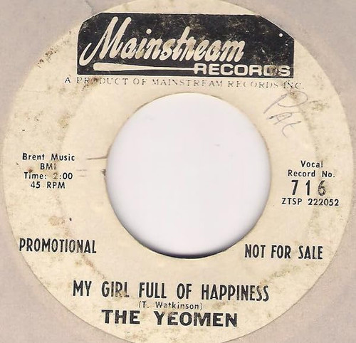 The Yeomen-"My Girl Full of Happiness" 1969 WL-PROMO 45rpm Sunshine-Pop NM!